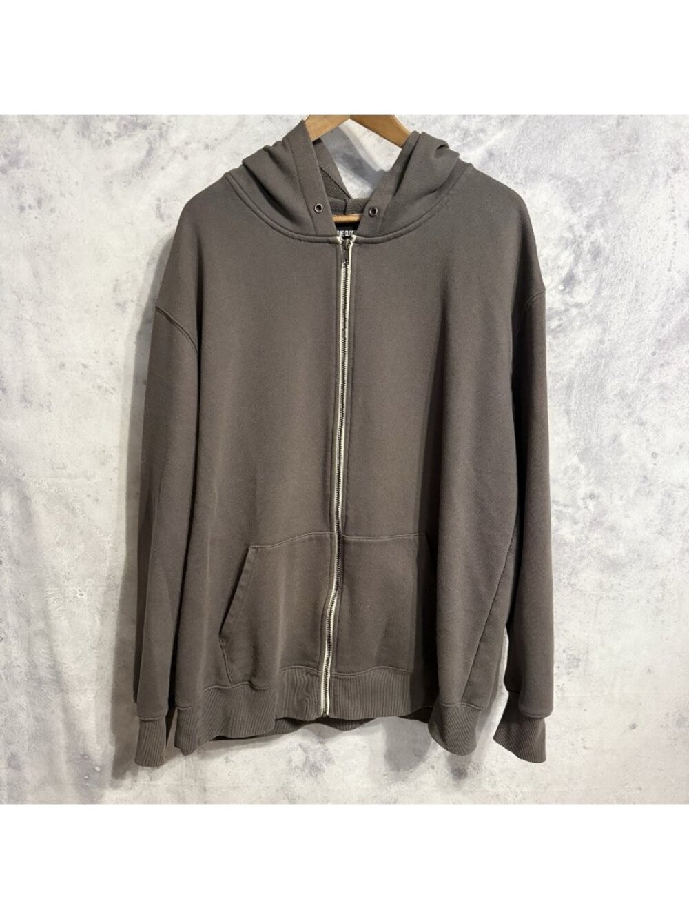 True Classic Sweatshirt Full Zip Blank Hoodie Mens 2XL Gray